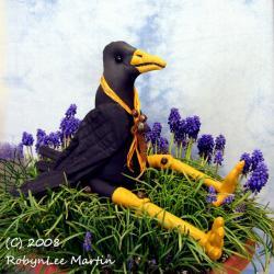 Crow Cloth Soft Sculpture  Primitive Doll